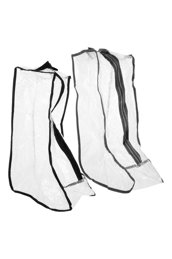 2-Pack Reusable PVC Zippered Boot Bags in Assorted Colors for Travel, Storage, and