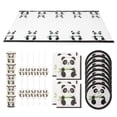 thumbnail image 1 of Worgeous Assorted Color Panda Birthday Party Supplies Set Includes Tablecloth Plates Cups Napkins Straws 51pcs Paper, 1 of 8