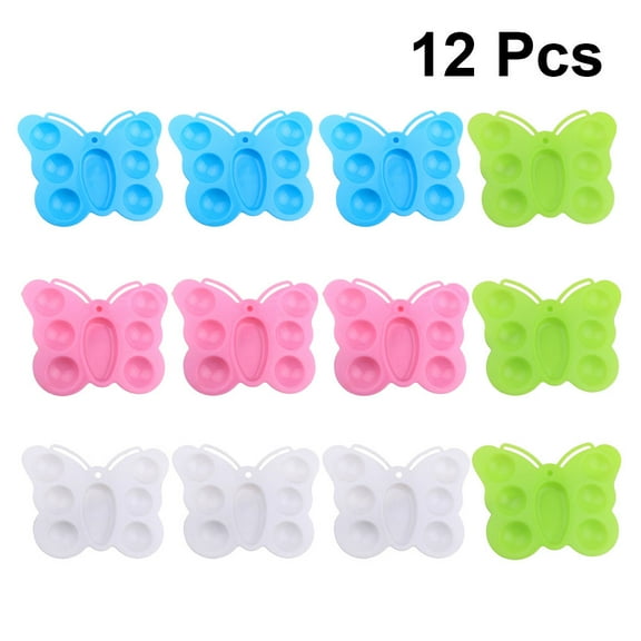 Worgeous Assorted Color Plastic Paint Palette for Easy Cleaning and Portability, Ideal for Drawing Use, Small Size