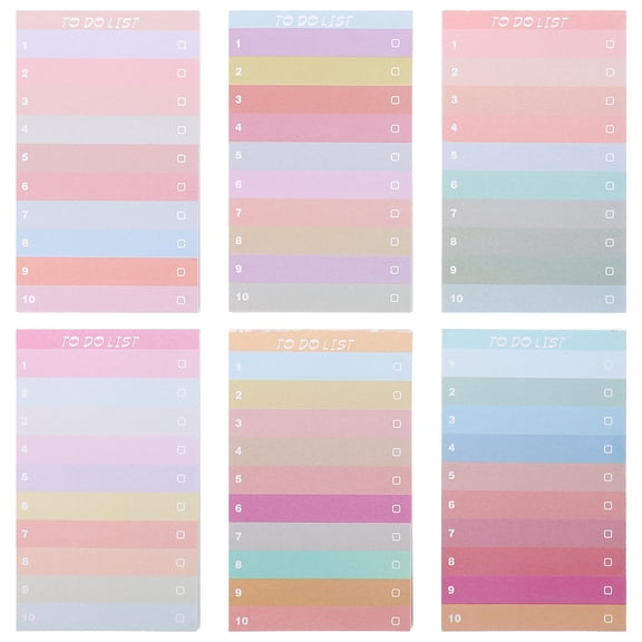 Worgeous Assorted Color SelfAdhesive Memo Pads for Office Use Creative Design Convenient Note Supply 6Pcs