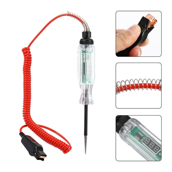 Worgeous Automotive Test Light with Digital Display for Car Use Durable Plastic and Metal Small Size Lightweight