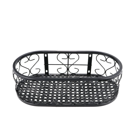 Worgeous Balcony Flower Stand Decorations Plant Railing Planters Rack Black