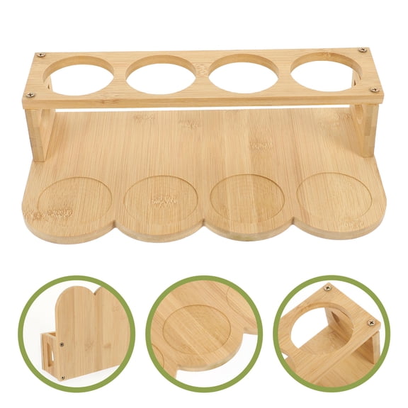 Worgeous Bamboo Oilcan Holder Spice Jar Organizer Rack 1Set