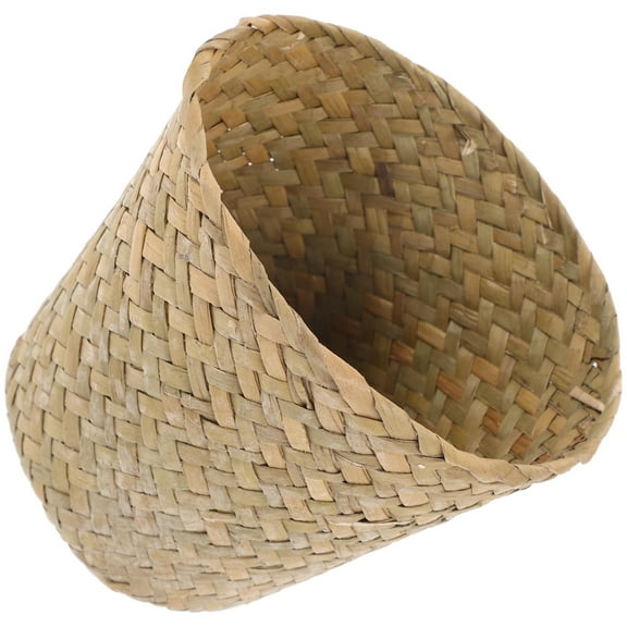 SEWCHICS Woven Wastebasket Natural Grass Storage Trash Collection for Home Users Daily Life 1Pcs