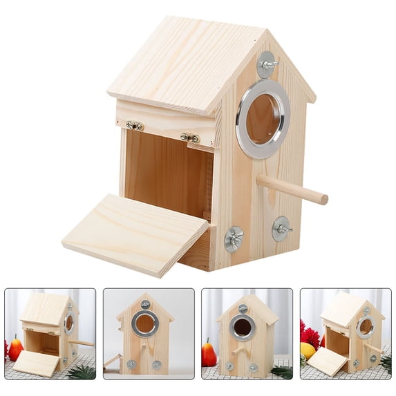 Worgeous Beige Synthetic Bird Breeding Box for Pet Use Safe and Hygienic Aviary for Cockatiels Parrots 10.5 x 8 x 7.5 Inches