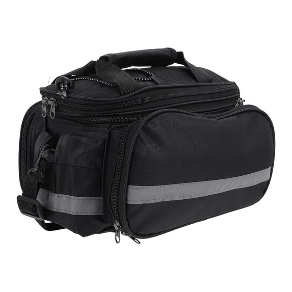 CIMAXIC Bike Rear Rack Pouch Storage Bag Black Oxford Cloth Large Capacity Design 1Pcs