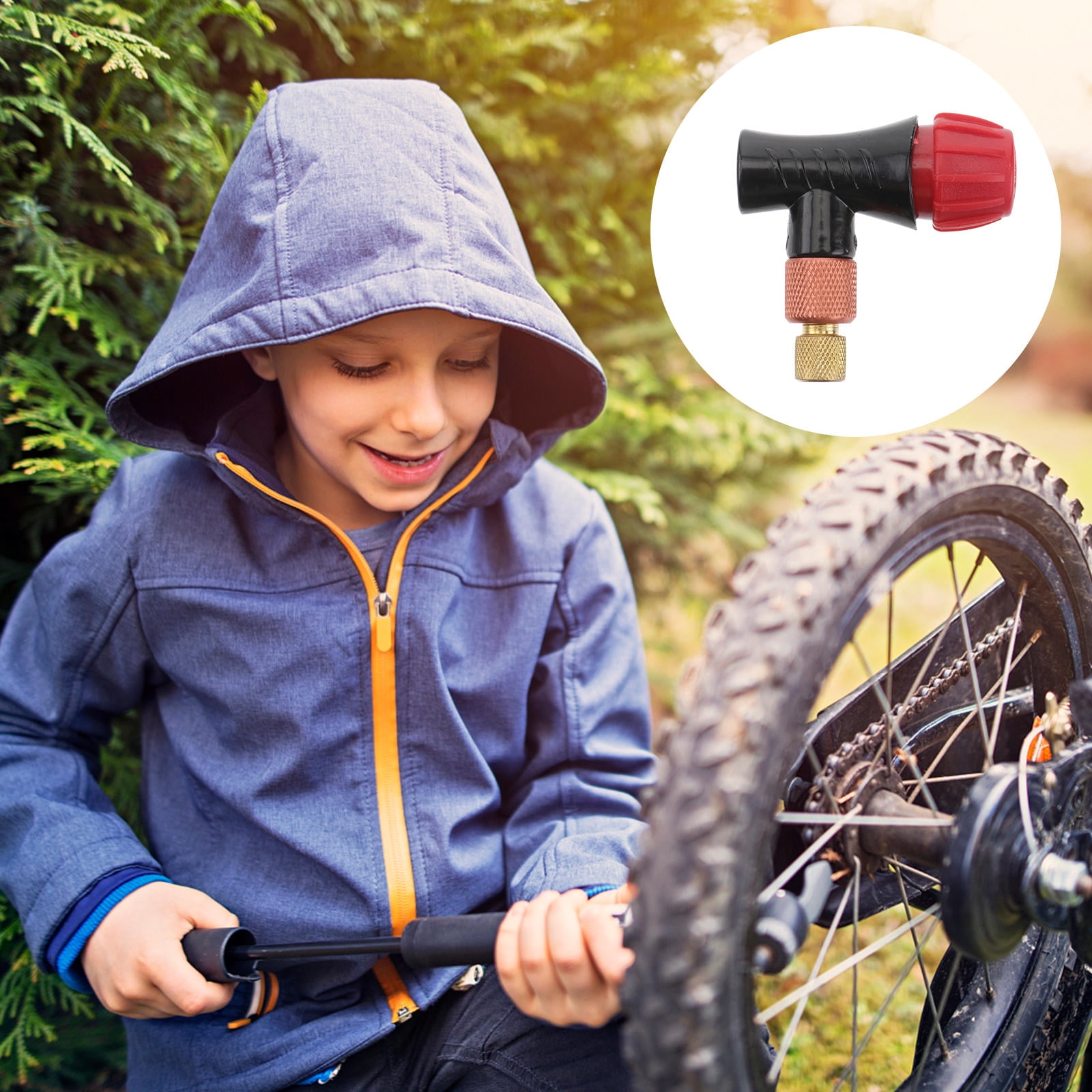 Worgeous Bike Inflator Head Inflatable Bottle Adapter Cylinder Nozzle ...