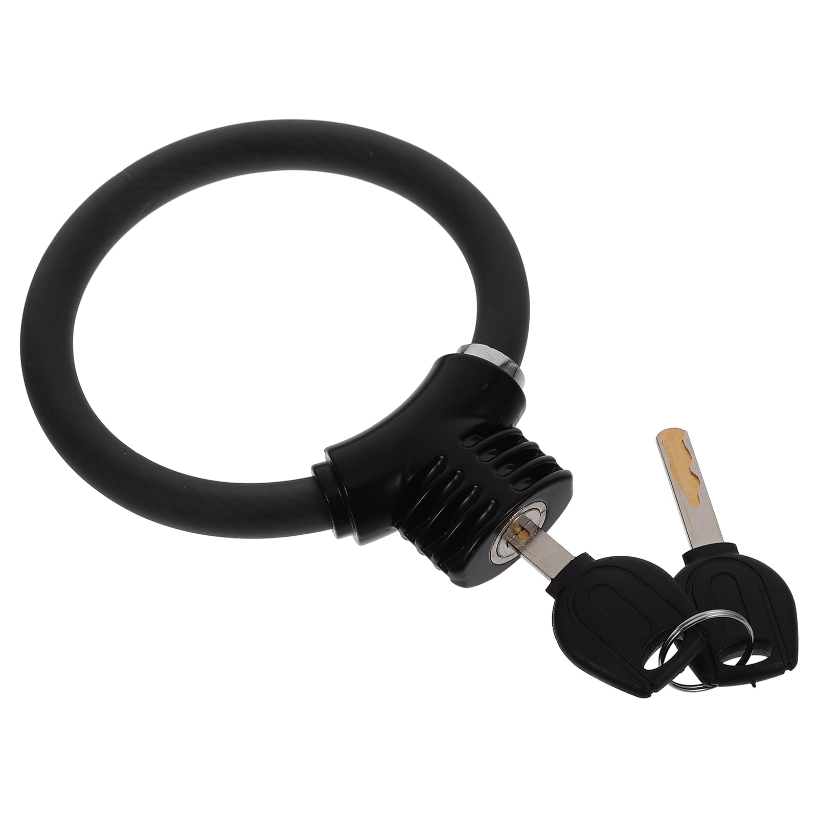Worgeous Bike Lock with Key for Secure Bike Use Sturdy Zinc Alloy and PVC Material Black Color Fits Various Scenes 1 Piece