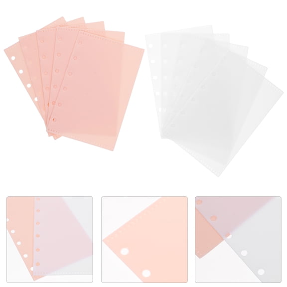 Worgeous Black Binder Pockets 10 Sheets for Office Supplies Document Folders Bag 4.91X3.14X0.12in