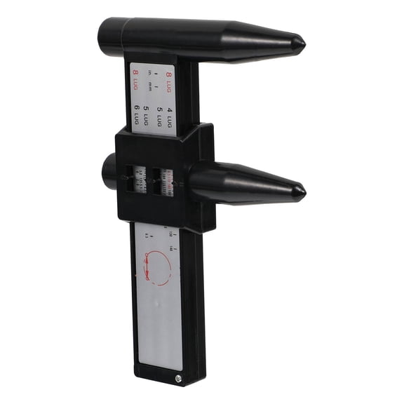 Worgeous Black ABS Car Wheel Rim Gauge Measurement Tool for Lugs Hub Pitch with Lightweight Design and Durability