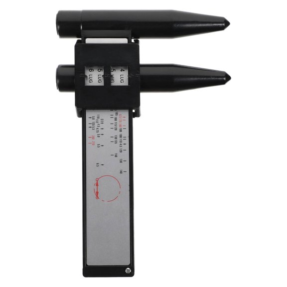 Worgeous Black ABS Car Wheel Rim Gauge Measuring Tool for Lugs Hub Pitch with Lightweight Design 7.8 Inches
