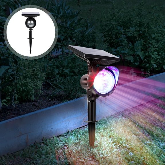 Phenofice ABS Solar Light Projector Black 1 Pack Outdoor Garden LED Solar Powered Landscape Lighting