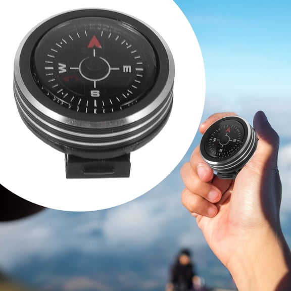 Worgeous Pocket Sized Compass Aluminium Alloy Black Sailing Gear Compact Design 1Pack
