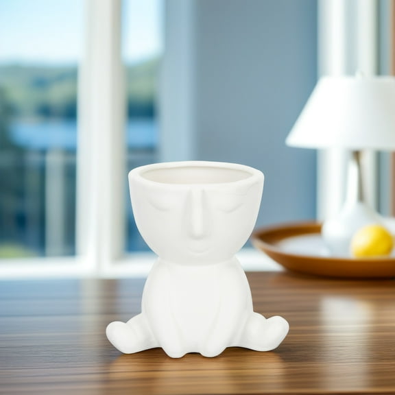 Worgeous Black Ceramic Flower Pot for Home Use Creative Planting Container for Succulents 6.5 inches