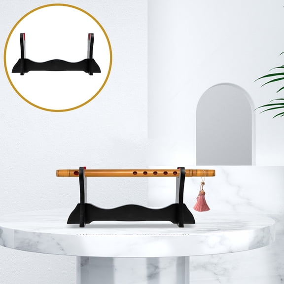 Worgeous Black Density Board Flute Stand for Display and Storage, Simple, Stylish, Perfect for Organizing and Showcasing Collections