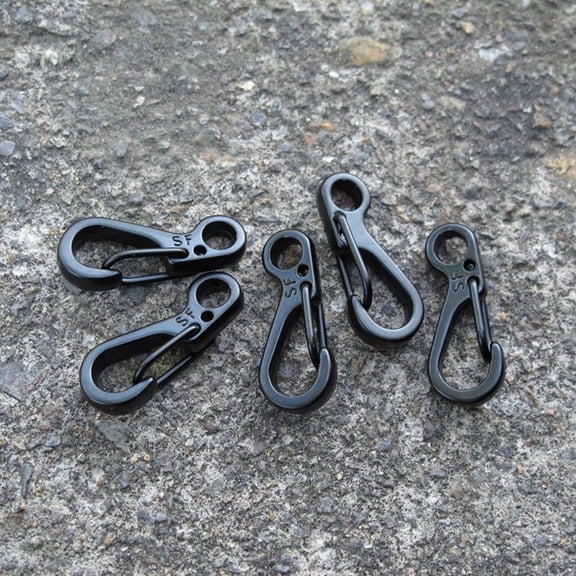 Worgeous Black Mini Carabiner Keychain Hook with Strong Aluminium Alloy Material for Backpack and Outdoor