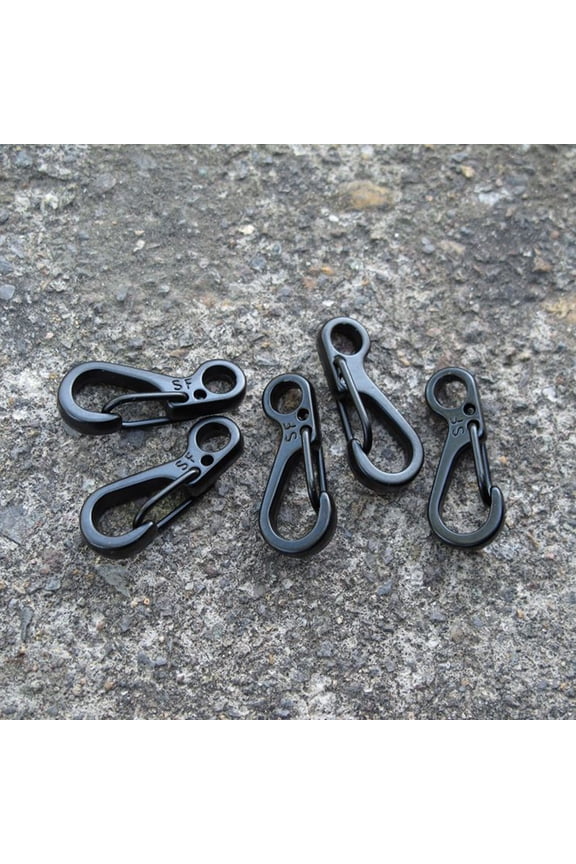 Black Mini Carabiner Keychain Hook with Strong Aluminium Alloy Material for Backpack and Outdoor