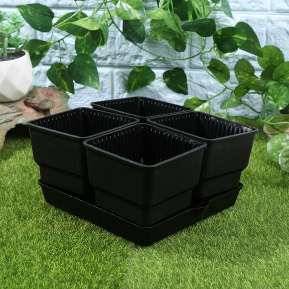 SWETRACE Flower Pot Plastic Flowerpots Planter Box Black 1 Table Decoration