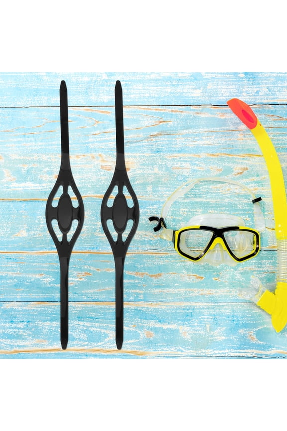 Black Silicone Hair Band with Drawstring 2pcs Adjustable Strap for Home Use