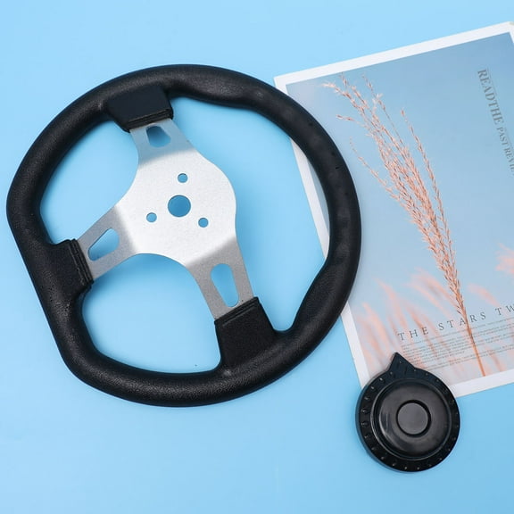 Worgeous Automotive Steering Wheel Black PU 1Set for Driving