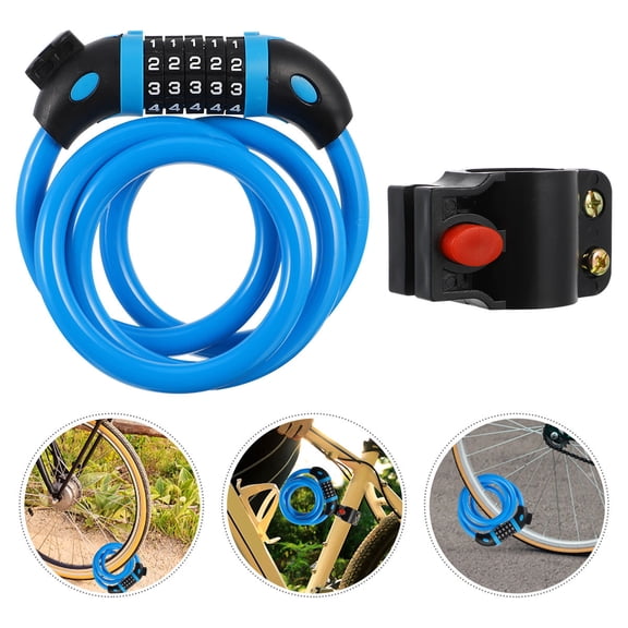 Worgeous Blue Bike Security Lock with Combination Feature for Locking 120cm wirerope