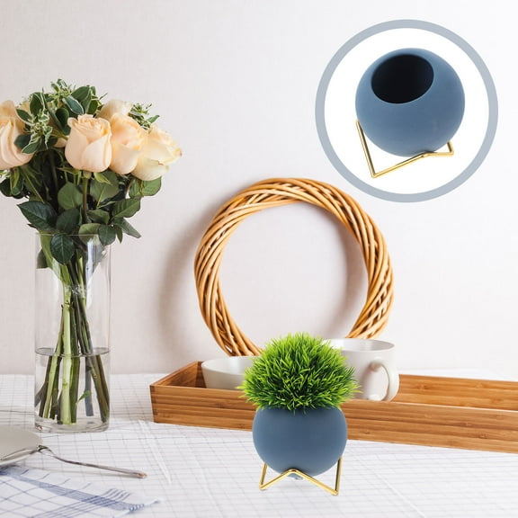 Worgeous Blue Ceramic Planter Set for Succulents and Decorative Use 1 Set Small Flower Pots