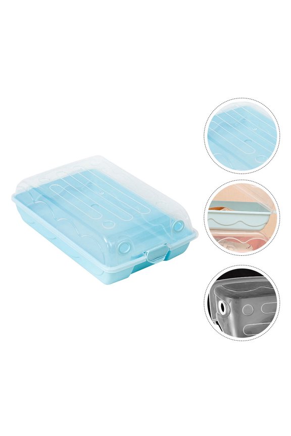 Blue Plastic Shoe Storage Container with Transparent Window for Easy Viewing and Access Thickened