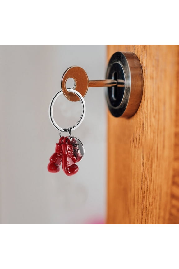 Red Boxing Glove Keychain Durable Metal Pendant Symbolizing Strength and Courage for Boxing Fans