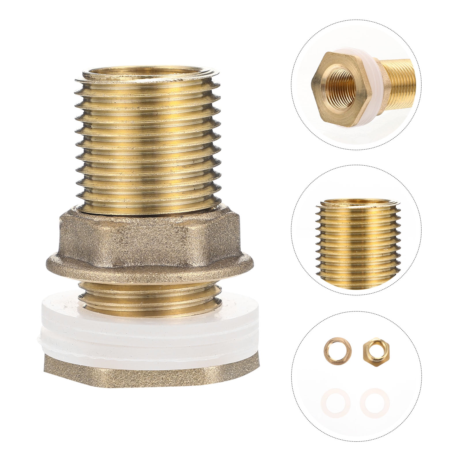 Worgeous Brass Bulkhead Fitting for Water Tank Easy Install Water Inlet ...