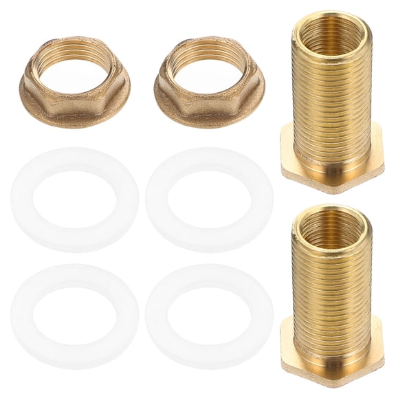 Worgeous 1/2 Inch Brass Bulkhead Fitting for Water Tanks, Water Inlet and Outlet Connector with Easy Installation, Finish