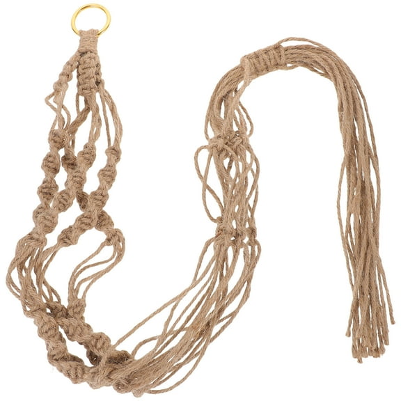 Worgeous Brown 4 Legs Macrame Plant Hanger Rope Use with Metal Ring 48 Inch