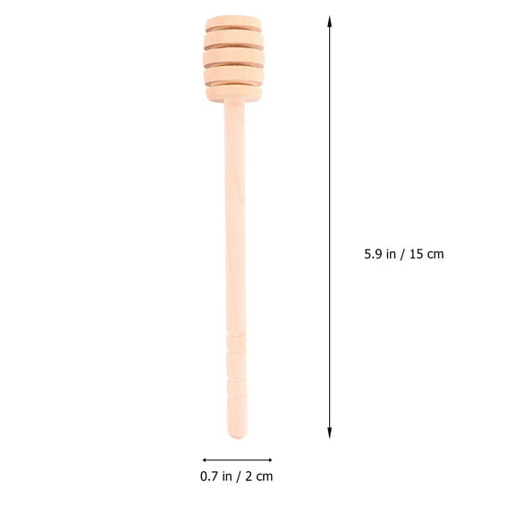 Phenofice Wood Honey Dipper Stick Light Brown 12Pcs
