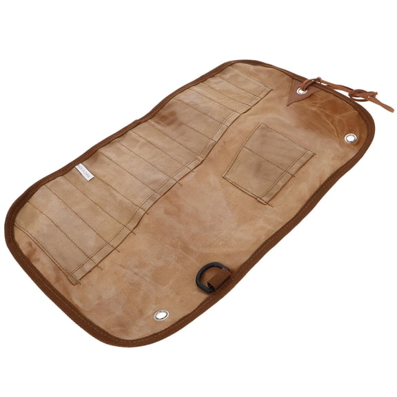 Worgeous Camping Portable Cutlery Bag Canvas Tools Bag for Outdoor Use Roll Up Organizer for Tableware Travel Silverware Set Camp Kitchen Organizer Bag