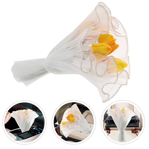 Worgeous Car Flower Decoration Mini Tulip Car Decor Automotive Interior Tulip Bouquet Car Dashboard Ornament Artificial Tulips Car Accessory for Home Decor