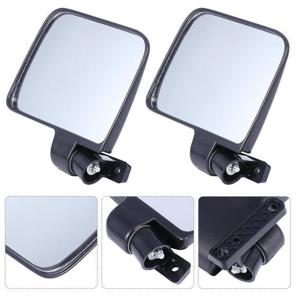Worgeous Car Mirror Wide Angle Blind Spot Mirror for Safe Driving 2 Pieces Black Plastic