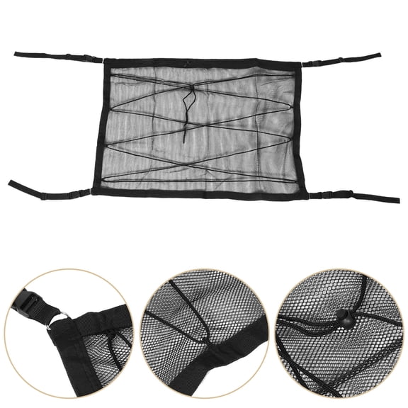 SWETRACE Overhead Cargo Net Polyester Black 1Pcs 35.4x25.6x0.6In