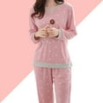 thumbnail image 1 of Worgeous Cartoon Long Sleeve Pajamas Set Autumn Nightwear Cotton Loungewear Homewear Suit for Women Size XL (Sleeping Bear), 1 of 8