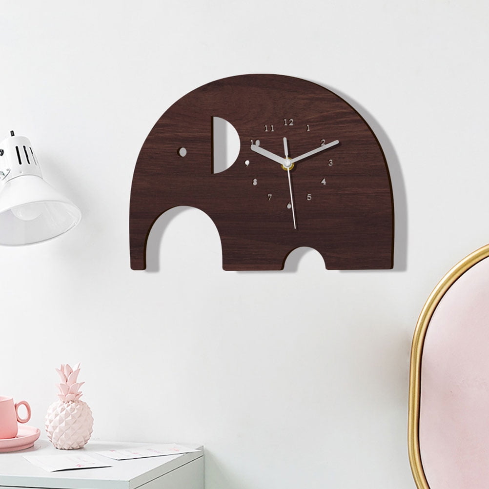 Worgeous Cartoon Wall Clock Elephant Home Wall Clock Children Room Wall ...
