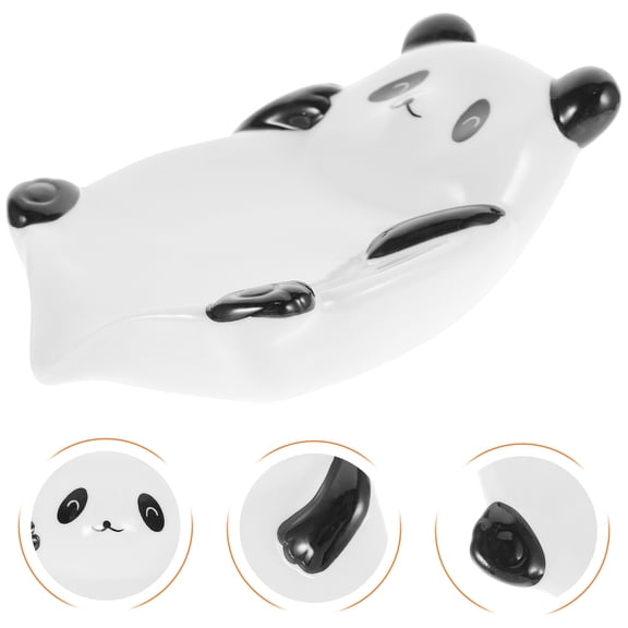 Worgeous Ceramic Bar Soap Tray Panda Molding Soap Holder for Vanity Countertop Sink