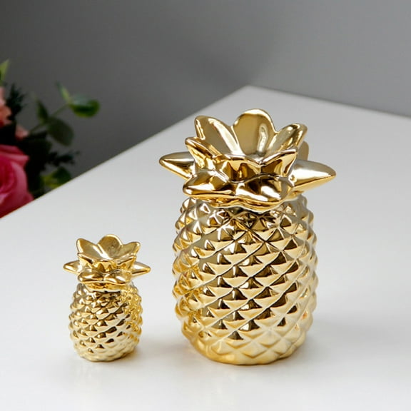 Worgeous Ceramics Decoration Pineapple Decorations White and Gold Home Golden