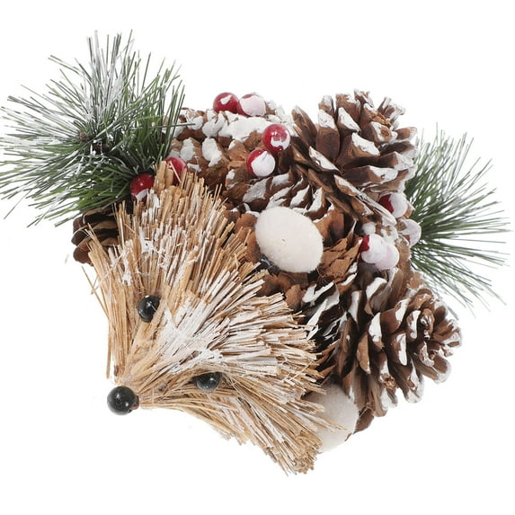 Worgeous Christmas Tree Skirt Decorative Handmade Straw Artware Lovely Hedgehog Adornment Assorted Color