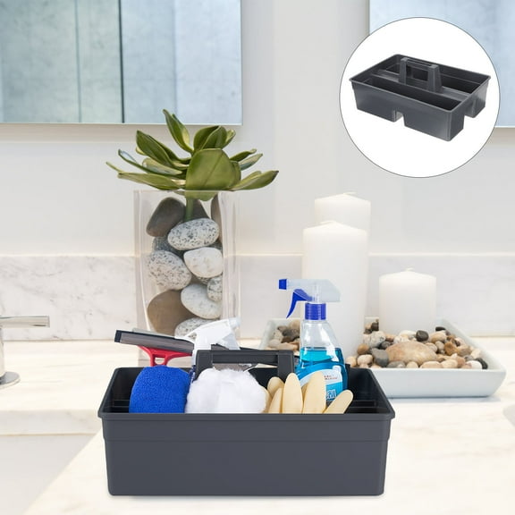 SWETRACE Stackable Plastic Storage Basket with Handle for Cleaning Tool Organization