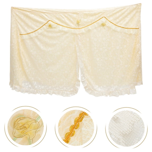 FONDOTIN White Piano Cover with Elegant Lace and Floral Decoration, 1Pc Protective Dust Cover for Upright and Grand Pianos