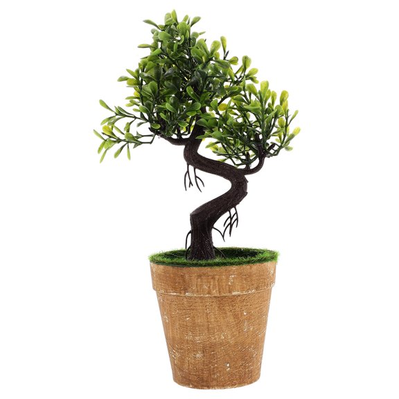 Worgeous Compact Artificial Bonsai Pine Tree Plastic Paper Pulp Home Office Decor Assorted Color 10.2X3.1X3.1in 1Pcs