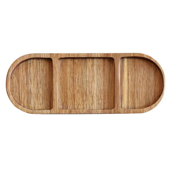 Worgeous Condiment Dish Wooden Dipping Retro Sushi Plate Home Snack