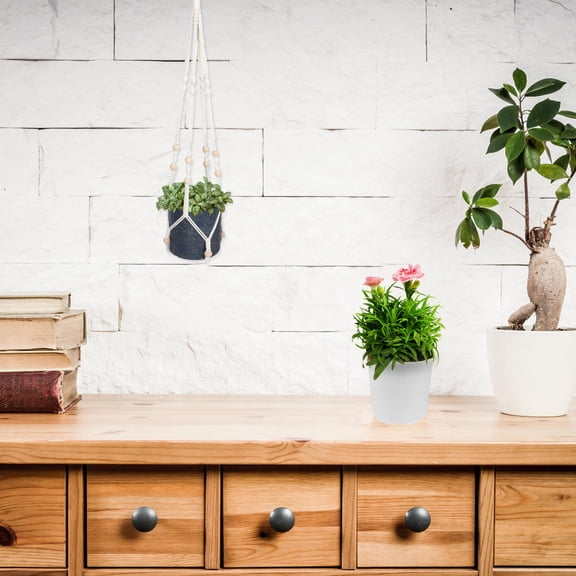 RENACLIPY Handwoven Cotton Plant Hangers for Indoor Garden Decor, Decorative Macrame Planter Holders for Home and Patio