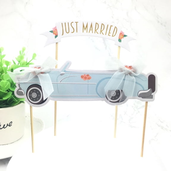 Worgeous Creative Car Design Cake Toppers Paper Material Perfect for Wedding Decoration and Cupcake Use