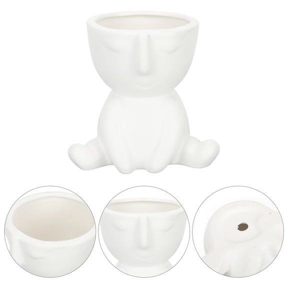 Phenofice Ceramic Indoor Succulent Planter Ceramic Flower Pot White 1Pack