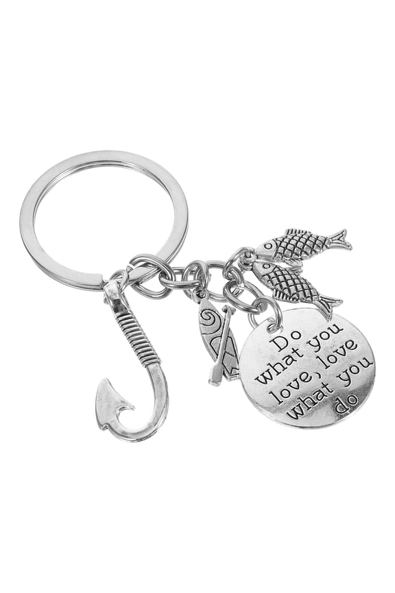 Creative Fishing Hook Keychain For Fishing Lovers Zinc Alloy Multi-Functional Key Ring Decoration Unique Car Keys And Bags