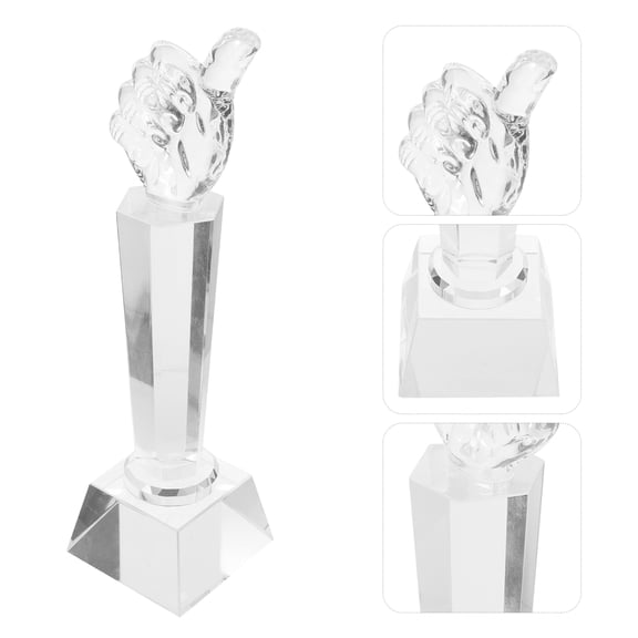 RENACLIPY Clear Crystal Trophy Award Cup for Office, Party, Event Display - Elegant Recognition Prize and Decorative